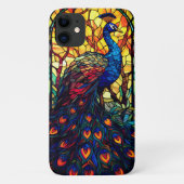 Mooie Peacock Glas in lood Wildlife Art Case-Mate iPhone Case (Achterkant)