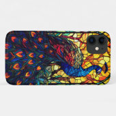 Mooie Peacock Glas in lood Wildlife Art Case-Mate iPhone Case (Achterkant (horizontaal))