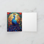 Mooie Peacock Glas in lood Wildlife Art Kaart (Binnen)