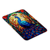 Mooie Peacock Glas in lood Wildlife Art Magneet (Rechterzijde)