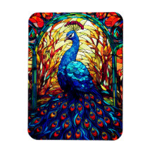 Mooie Peacock Glas in lood Wildlife Art