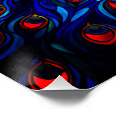 Mooie Peacock Glas in lood Wildlife Art Perfect Poster (Hoek)