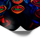 Mooie Peacock Glas in lood Wildlife Art Perfect Poster (Hoek)