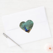 Mooie Peacock Hart Sticker (Envelop)
