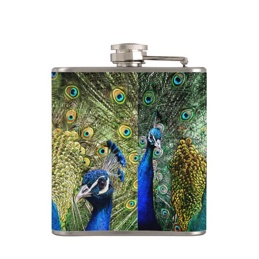 Mooie Peacock Heupfles (Achterkant)