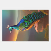 Mooie Peacock is verheugd over de dag Inpakpapier Vel (Voorkant 3)