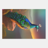 Mooie Peacock is verheugd over de dag Inpakpapier Vel (Voorkant 2)