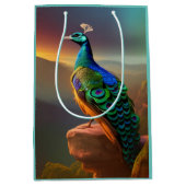 Mooie Peacock is verheugd over de dag Medium Cadeauzakje (Voorkant)