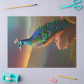 Mooie Peacock is verheugd over de dag Tissuepapier (Craft)