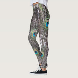 Mooie Peacock met open staart Leggings
