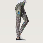 Mooie Peacock met open staart Leggings (Rechts)