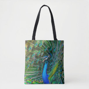 Mooie Peacock met open veren Tote Bag