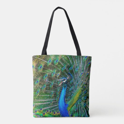 Mooie Peacock met open veren Tote Bag (Achterkant)