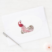 Mooie Peacock Ovale Sticker (Envelop)