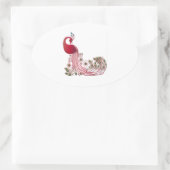 Mooie Peacock Ovale Sticker (Tas)