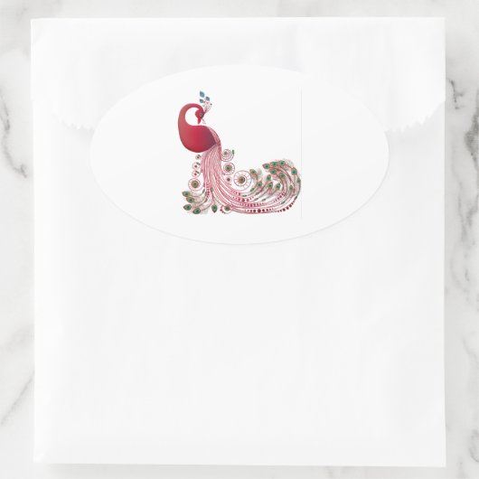 Mooie Peacock Ovale Sticker (Tas)