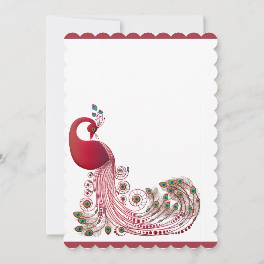 Mooie Peacock Save The Date (Achterkant)