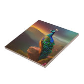Mooie Peacock verwelkomt Dag Tegeltje (Zijkant)