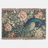 Mooie Peacock William Morris geïnspireerd Floral Deken (Voorkant)
