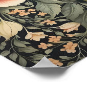 Mooie Peacock William Morris geïnspireerd Floral Poster (Hoek)