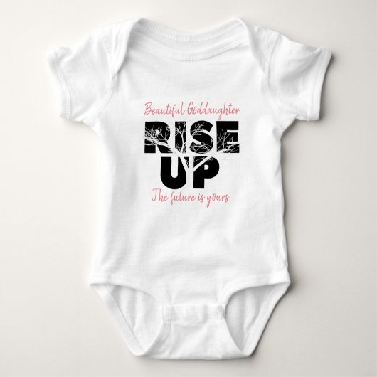Mooie peetdochter Rise Up doopcadeau Romper (Voorkant)