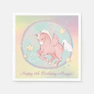 Mooie Pegasus Eenhoorn Roze, Paars Personaliseer Servet
