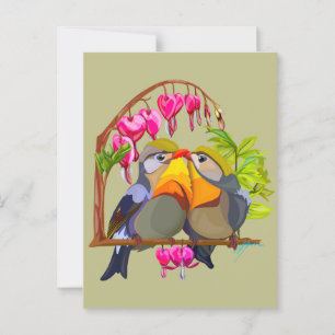 Mooie Pekin Robin Vogel Paar Briefkaart