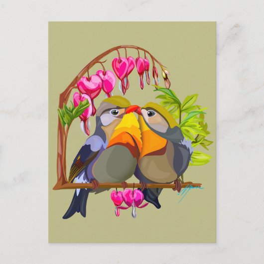 Mooie Pekin Robin Vogel Paar Briefkaart (Voorkant)