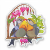 Mooie Pekin Robin Vogel Paar Sticker (Voorkant)