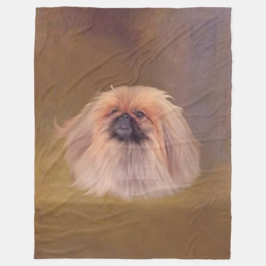 Mooie Pekingees-hond Fleece Deken (Voorkant)