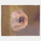 Mooie Pekingees-hond Fleece Deken (Voorkant (Horizontaal))