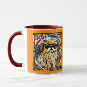 Mooie Pekingese Glas-in-lood Koffiemok Mok