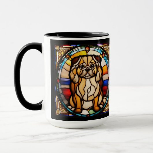 Mooie Pekingese koffiemok Mok (Links)
