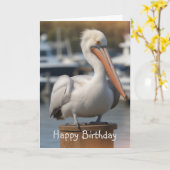Mooie Pelikaan Verjaardagskaart Kaart (Gele Bloem)