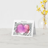 Mooie pen-en-inkt- en waterverf-valentijnskaart kaart (Gele Bloem)