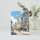 Mooie pen en inkt schets van San Francisco Briefkaart (Staand voorkant)