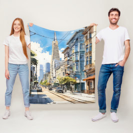 Mooie pen en inkt schets van San Francisco Fleece Deken