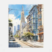 Mooie pen en inkt schets van San Francisco Fleece Deken (Voorkant)