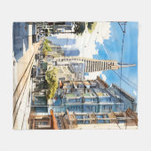 Mooie pen en inkt schets van San Francisco Fleece Deken (Voorkant (Horizontaal))