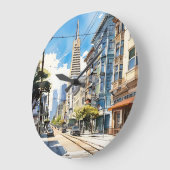 Mooie pen en inkt schets van San Francisco Grote Klok (Hoek)