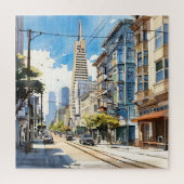 Mooie pen en inkt schets van San Francisco Legpuzzel (Verticaal)