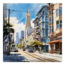 Mooie pen en inkt schets van San Francisco