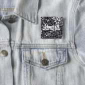 Mooie pen vierkante button 5,1 cm (In situ)