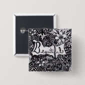 Mooie pen vierkante button 5,1 cm (Voorkant /achterkant)