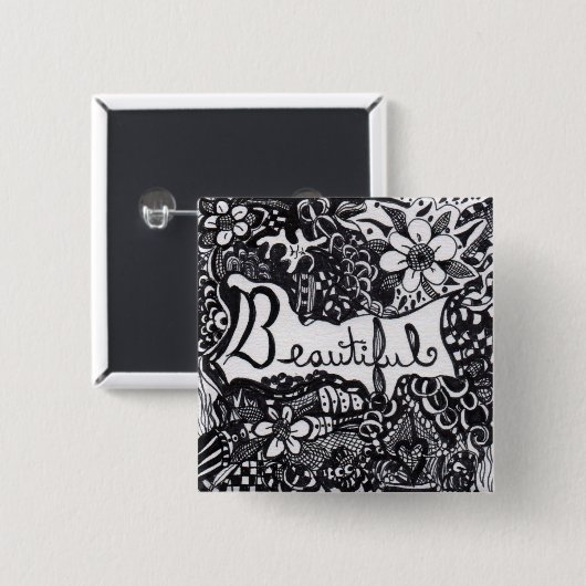 Mooie pen vierkante button 5,1 cm (Voorkant /achterkant)