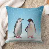 Mooie Penguin Couple op Light Blue Kussen (Deken)
