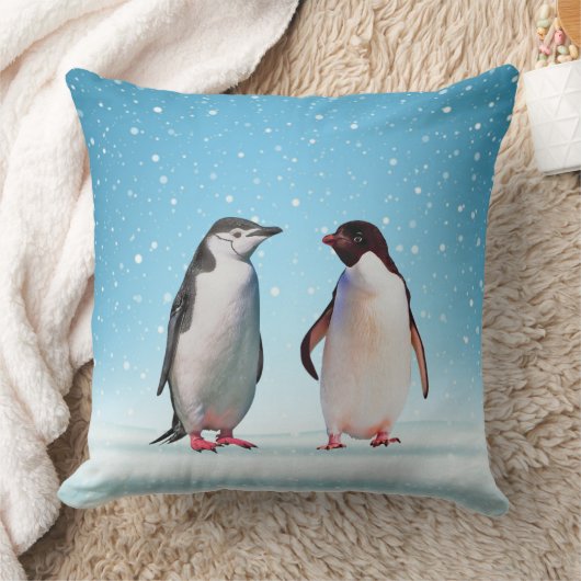 Mooie Penguin Couple op Light Blue Kussen (Deken)