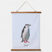 Mooie Penguin Couple op Light Periwinkle Blue Hangend Wandkleed (Voorkant)