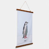 Mooie Penguin Couple op Light Periwinkle Blue Hangend Wandkleed (Gebogen)