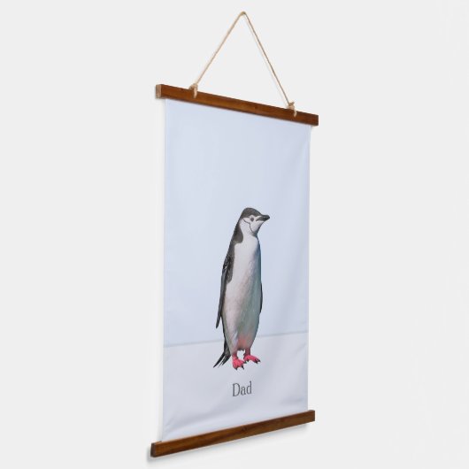 Mooie Penguin Couple op Light Periwinkle Blue Hangend Wandkleed (Gebogen)